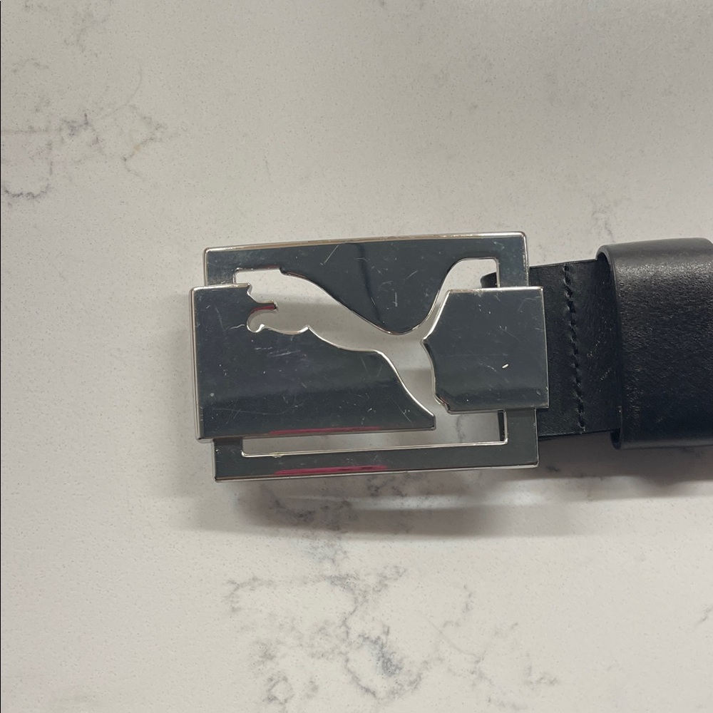 Puma Black Belt with Metallic Buckle